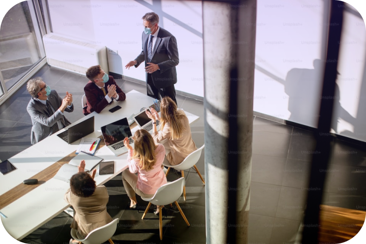 Partners collaborating in a meeting