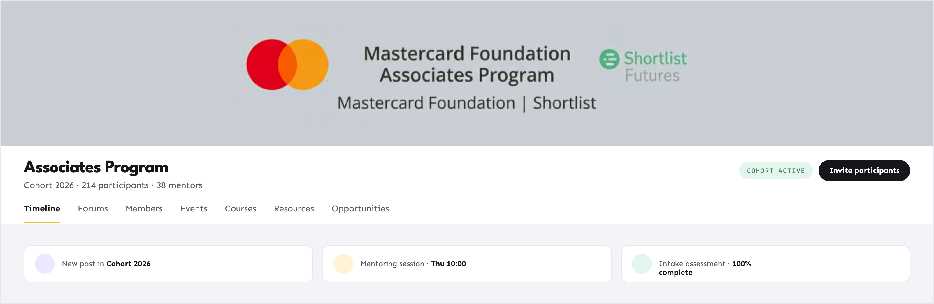 Mastercard Foundation Associates Program branded hub